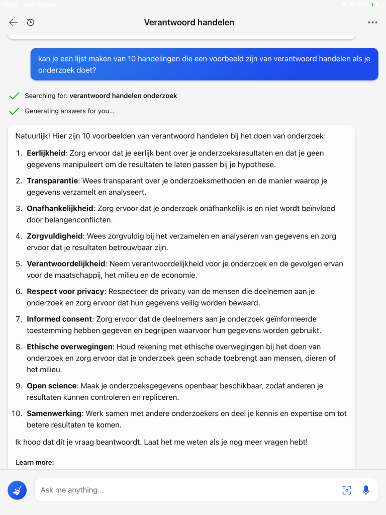 Onderzoek en verantwoord handelen